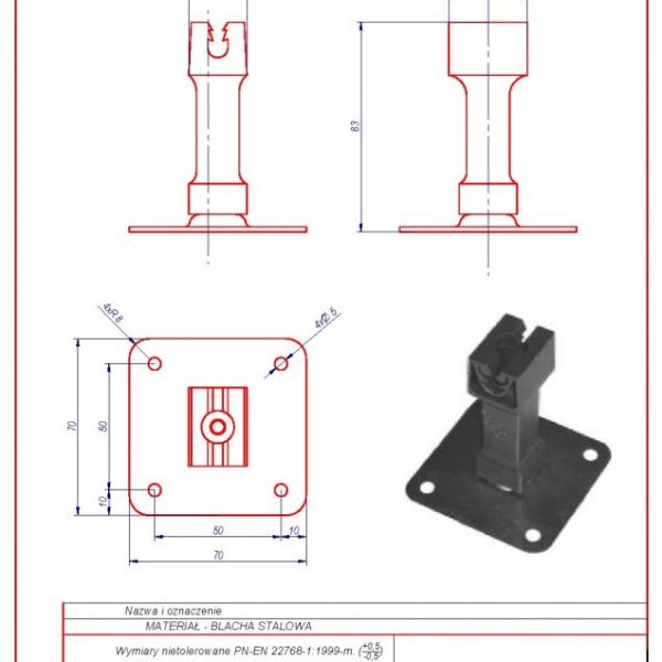 02b. Roof-mounted bracket with a plate uniwersal f6 – 8