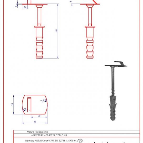 03a. Uchwyt wkręcany do muru f 12 L-100 karta produktu