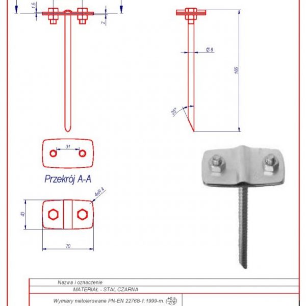 09. Uchwyt dystansowy L -160 karta produktu