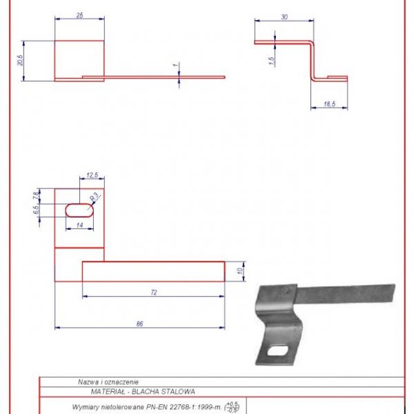 10b. Uchwyt do bednarki typu Z karta produktu