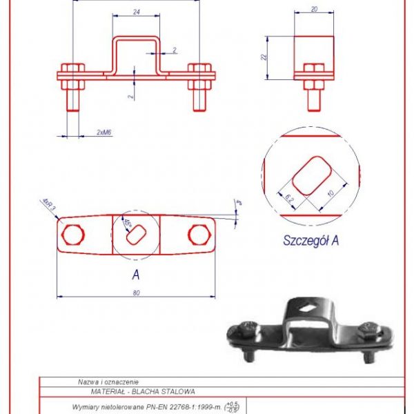 10ce. Uchwyt do bednarki typu U s -50 ZS karta produktu