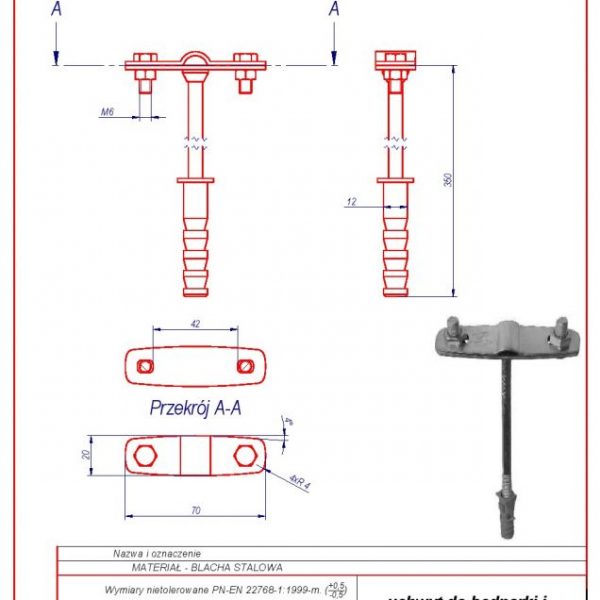 10e. Band-iron holder O12 L-350