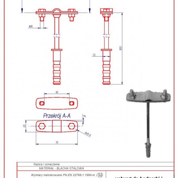 10f. Band-iron holder O12 L-500