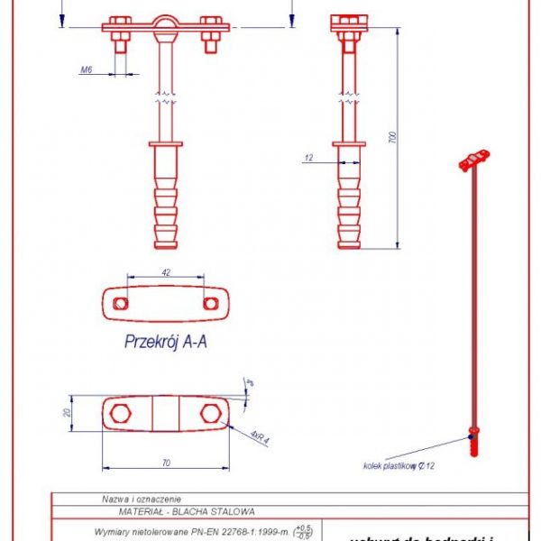 10g. Band-iron holder O12 L-700