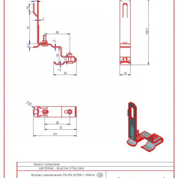 14f. Fastened bracket mounted under corrugated roof tiling ZZ