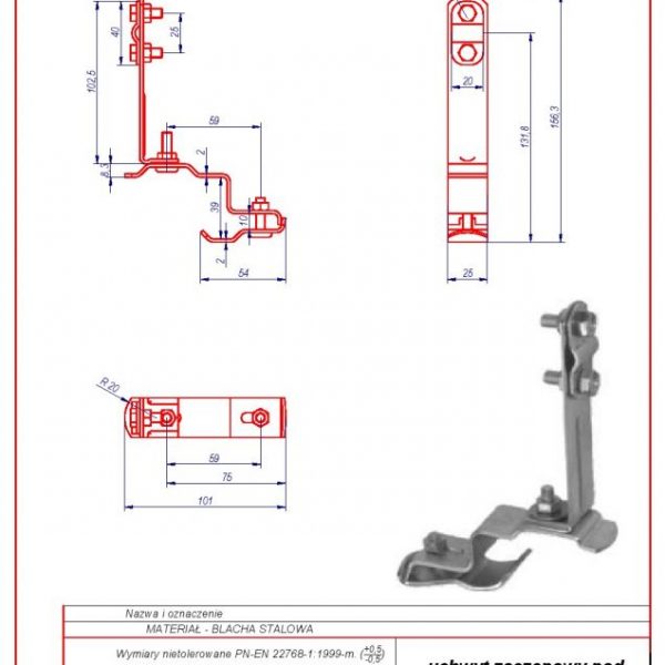 14g. Fastened bracket mounted under corrugated roof tiling ZS