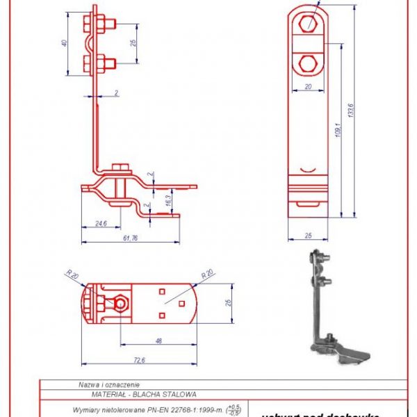 14j. Bracket mounted under plain roof tiling ZS