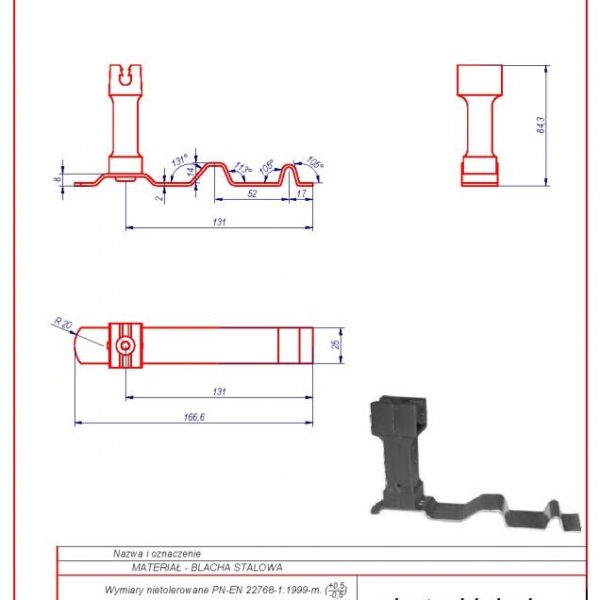 14r. Bracket for a KORAMIC roof Universal