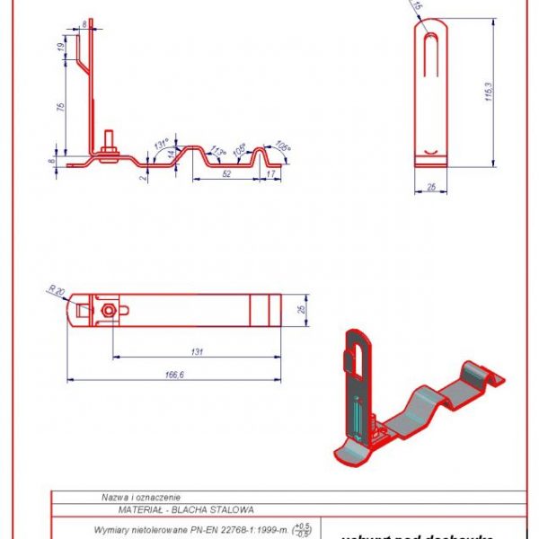 14s. Bracket for a KORAMIC roof ZZ