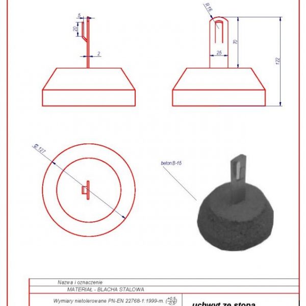 21. Uchwyt ze stopką betonową ZZ karta produktu