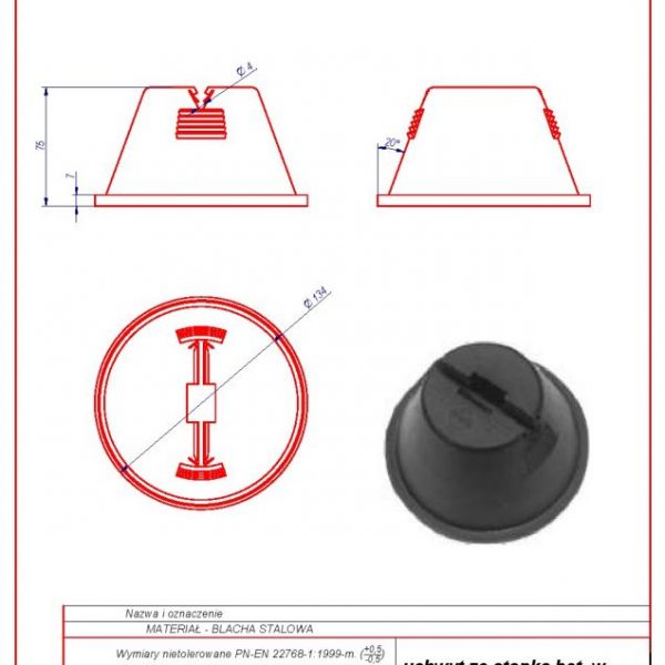 21d. Bracket with a concrete base in plastic