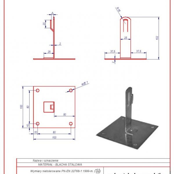 22. Roof – mounted bracket with plate MAX ZZ