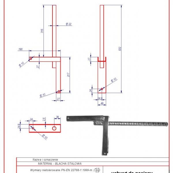 22f. Angular tension bracket