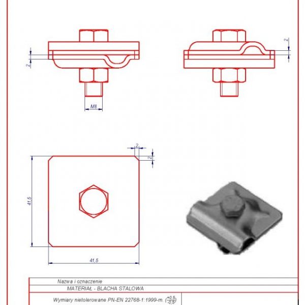 23. Cross joint 1 x M8