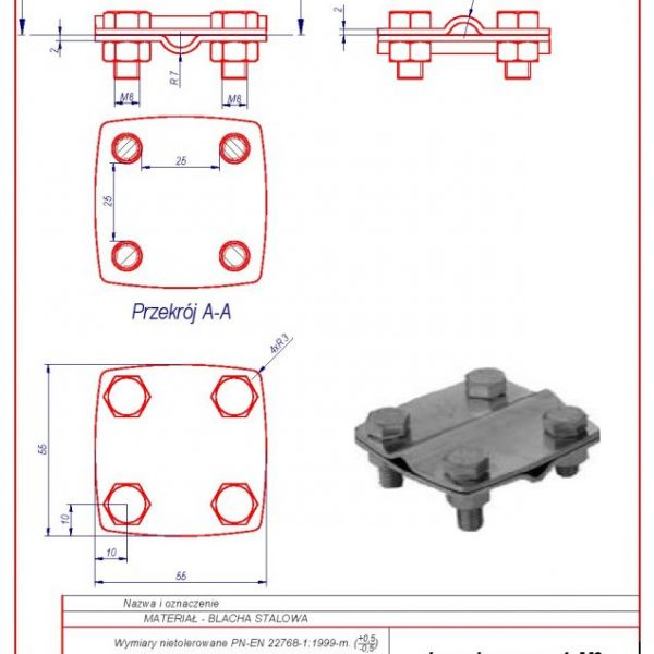 25. Cross joint 4 x M8 s -25