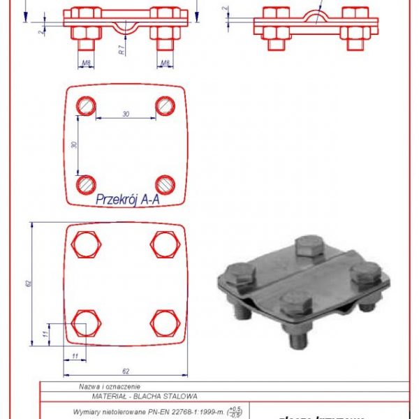 25a. Cross joint 4 x M8 s -30