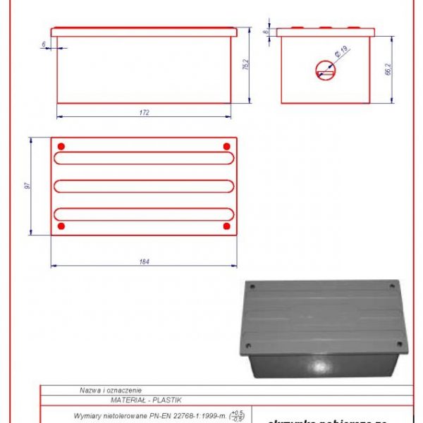 28e. Skrzynka probiercza ze złączem 180x90x70 karta produktu