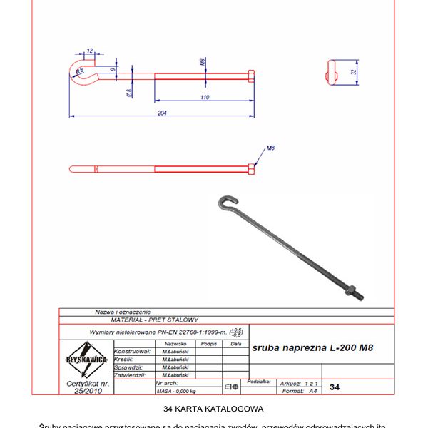 34. Tightening bolt L-200 M8