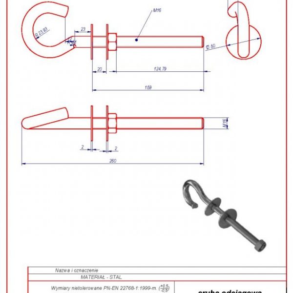 35c. Tension bolt f 16 L -260