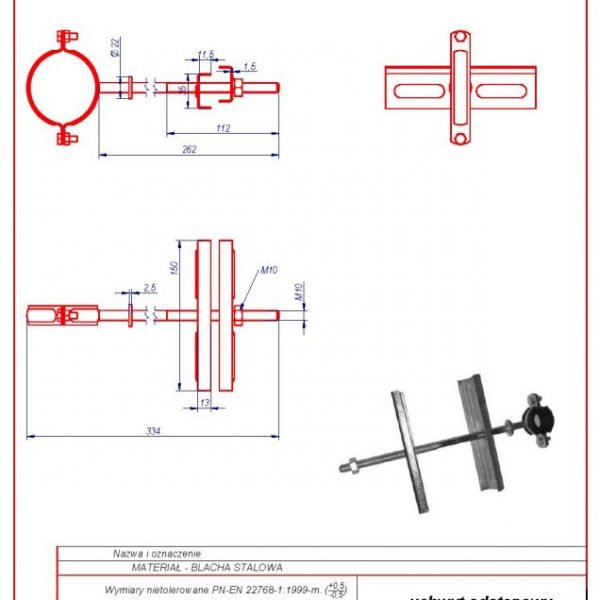 39f. Post – mounted spacer bracket 2″