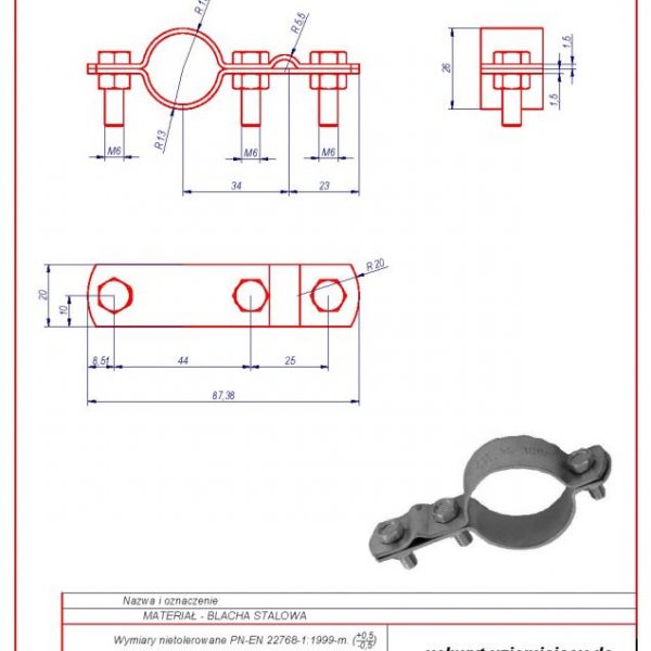 41. Grounding bracket for installation pipes 3/4″