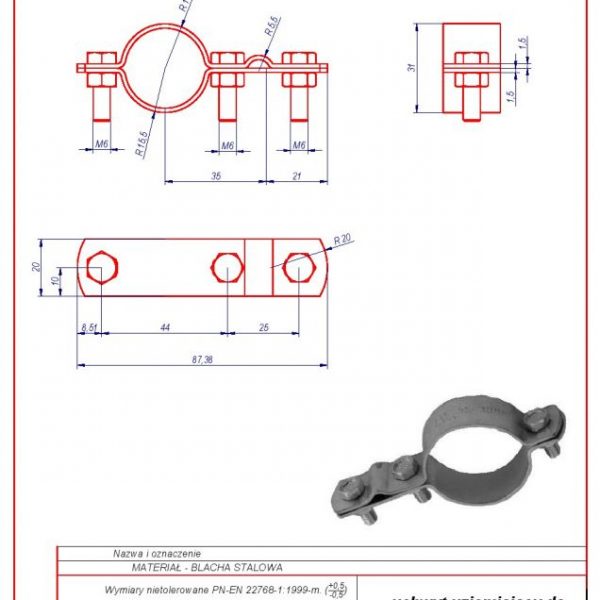 42. Uchwyt uziemiający do rur instal. 1 karta produktu