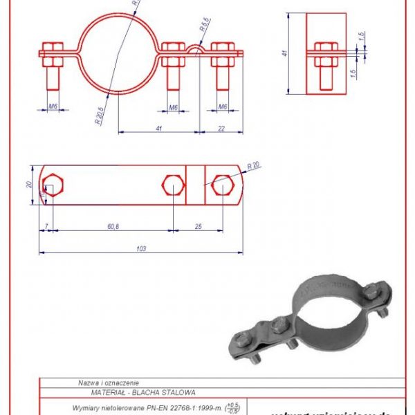 43. Grounding bracket for installation pipes 1 1/4″