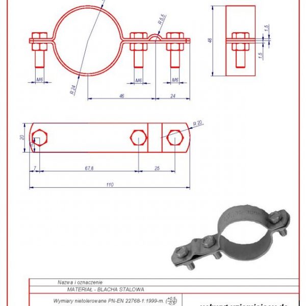 44. Grounding bracket for installation pipes 1 1/2″