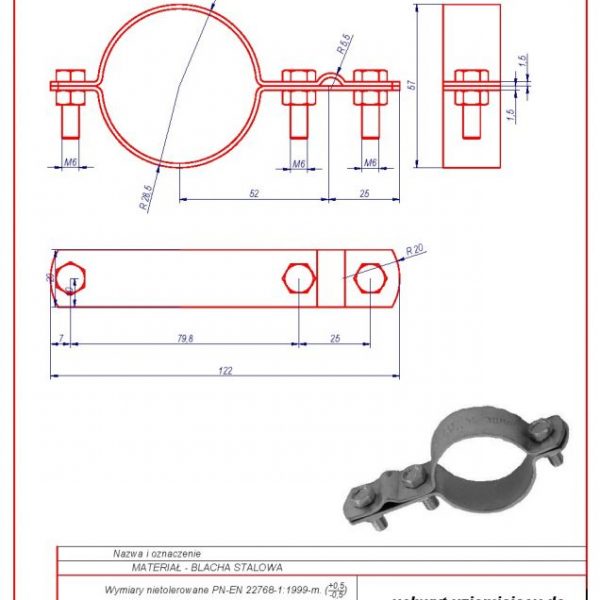 46. Grounding bracket for installation pipes 2″