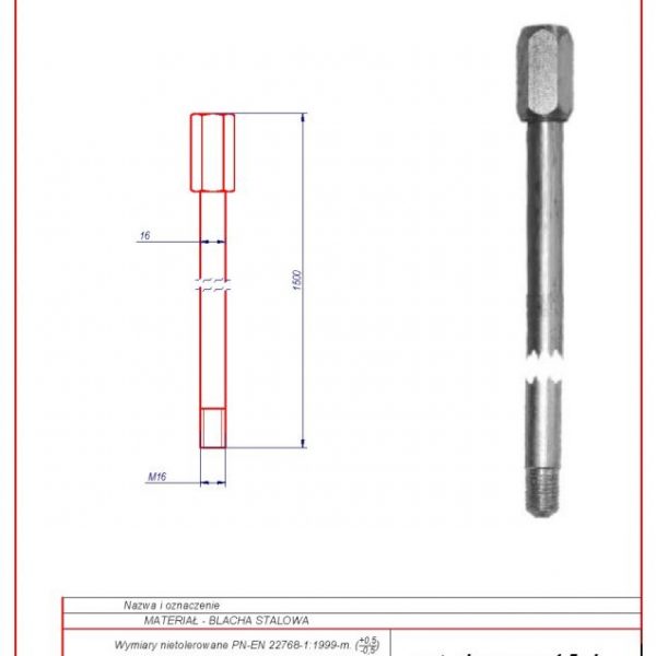 56a. Lightning rod F16 – 1,5 mb oc + connector