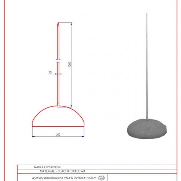 61a. Lightning mast (average concrete base) 1m