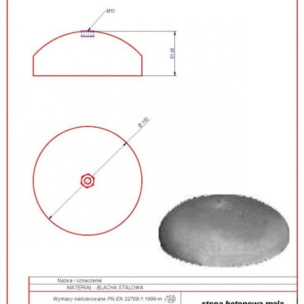 62c. Small concrete base 2kg (Ø 150mm)