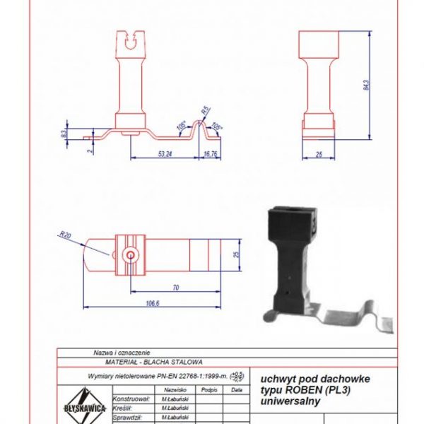 Uchwyt p.d. typu ROBEN PL3 UNIW 14w karta produktu